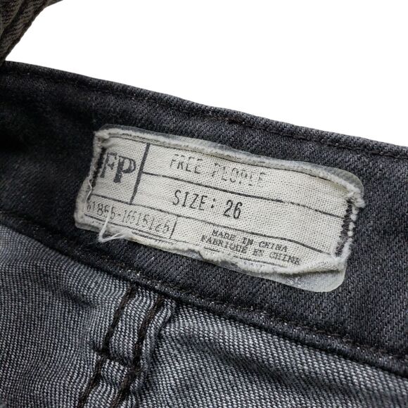 Free People Overalls Womens 26  Denim Gray Straight Casual Preppy - Picture 3 of 8